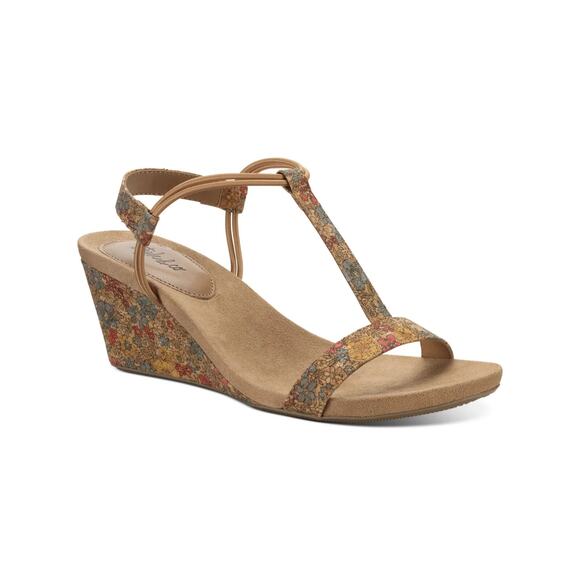 Style & Co Women's Mulan Wedge Open-Toe Sandals, Floral Cork 2 Size 10M - Picture 2 of 5